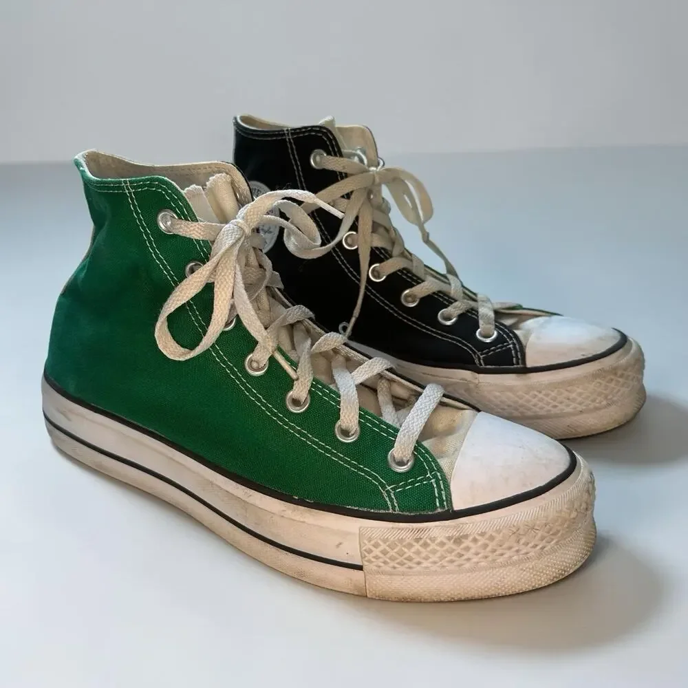 Converse You Chuck Taylor Two-Toned High Top Black Green Shoes Mens 8 Womens 10